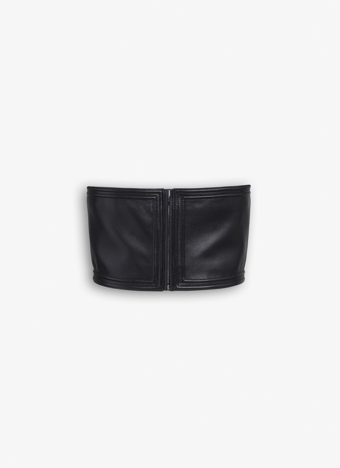 LEATHER BUSTIER ALAÏA BLACK LEATHER BUSTIER